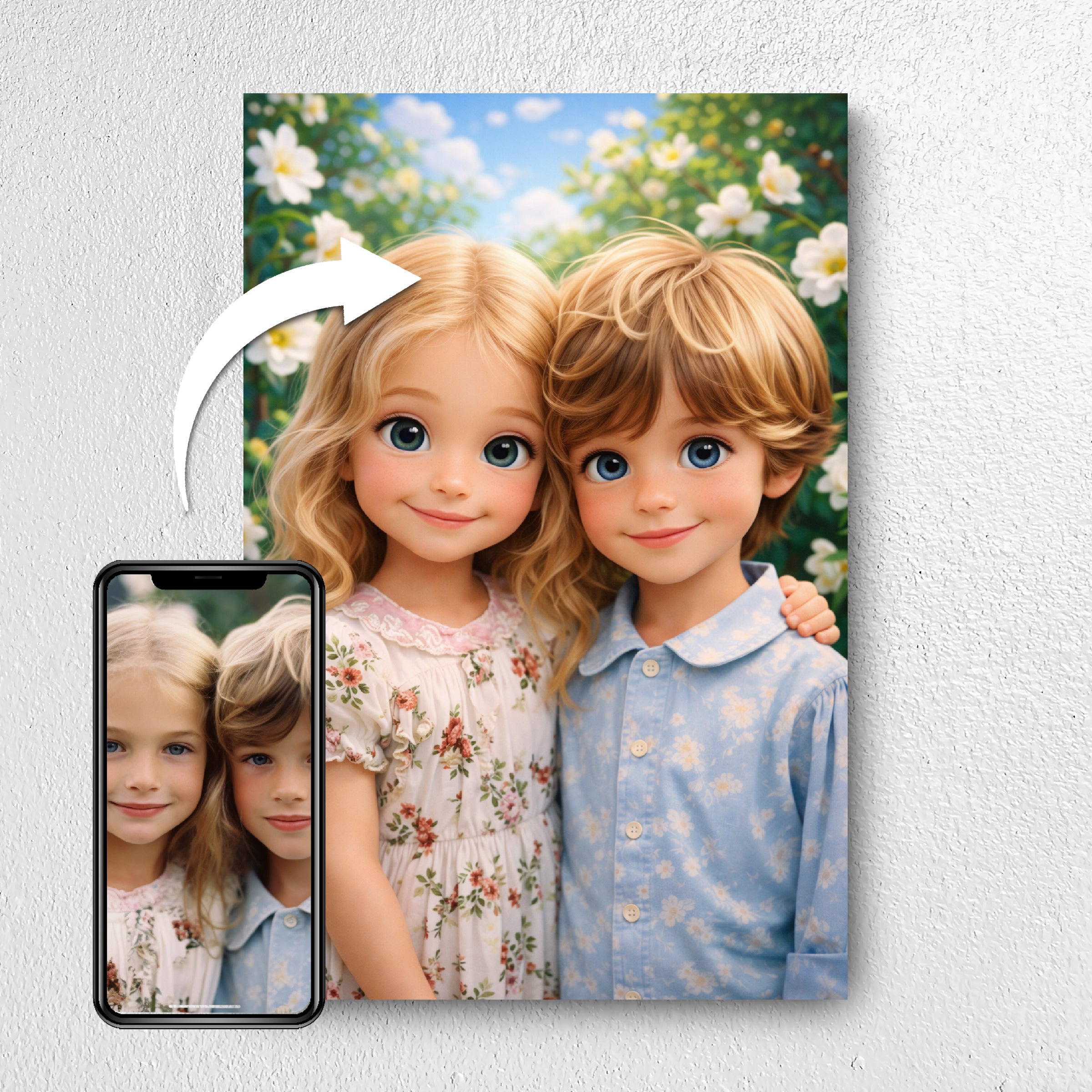 Before and after: photo to custom 3D cartoon portrait