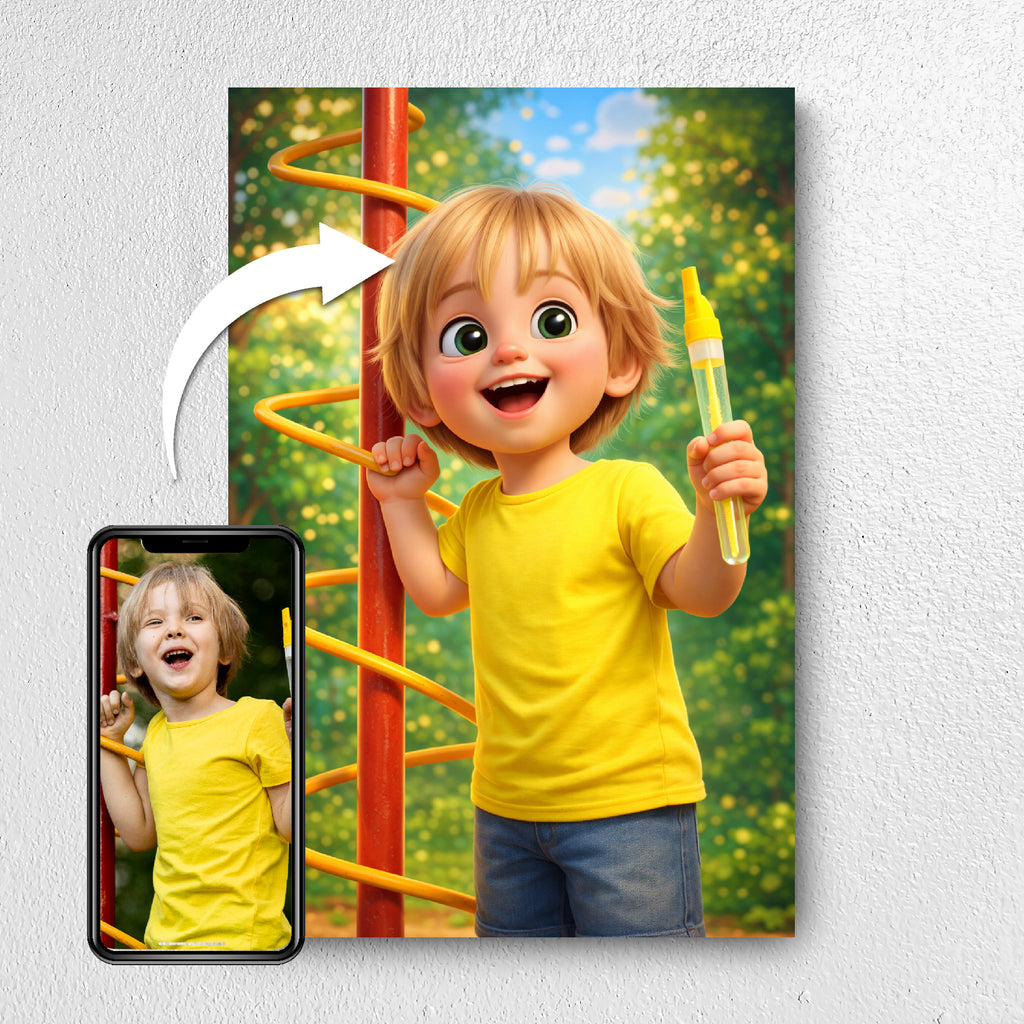 Before and after: photo to custom 3D cartoon portrait