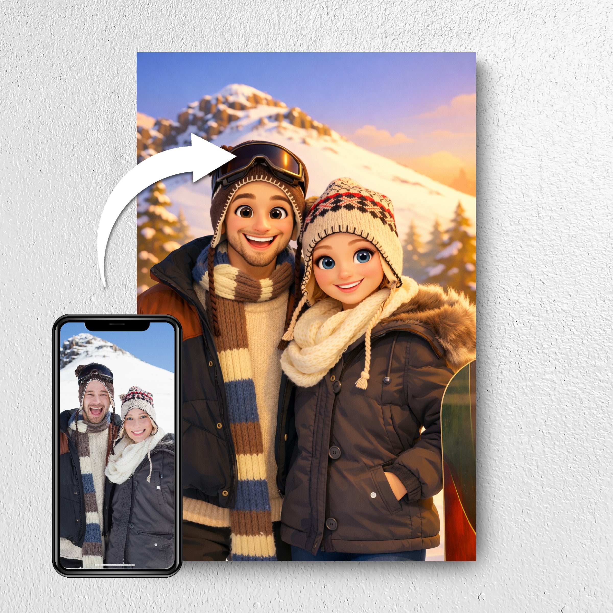 Before and after: photo to custom 3D cartoon portrait