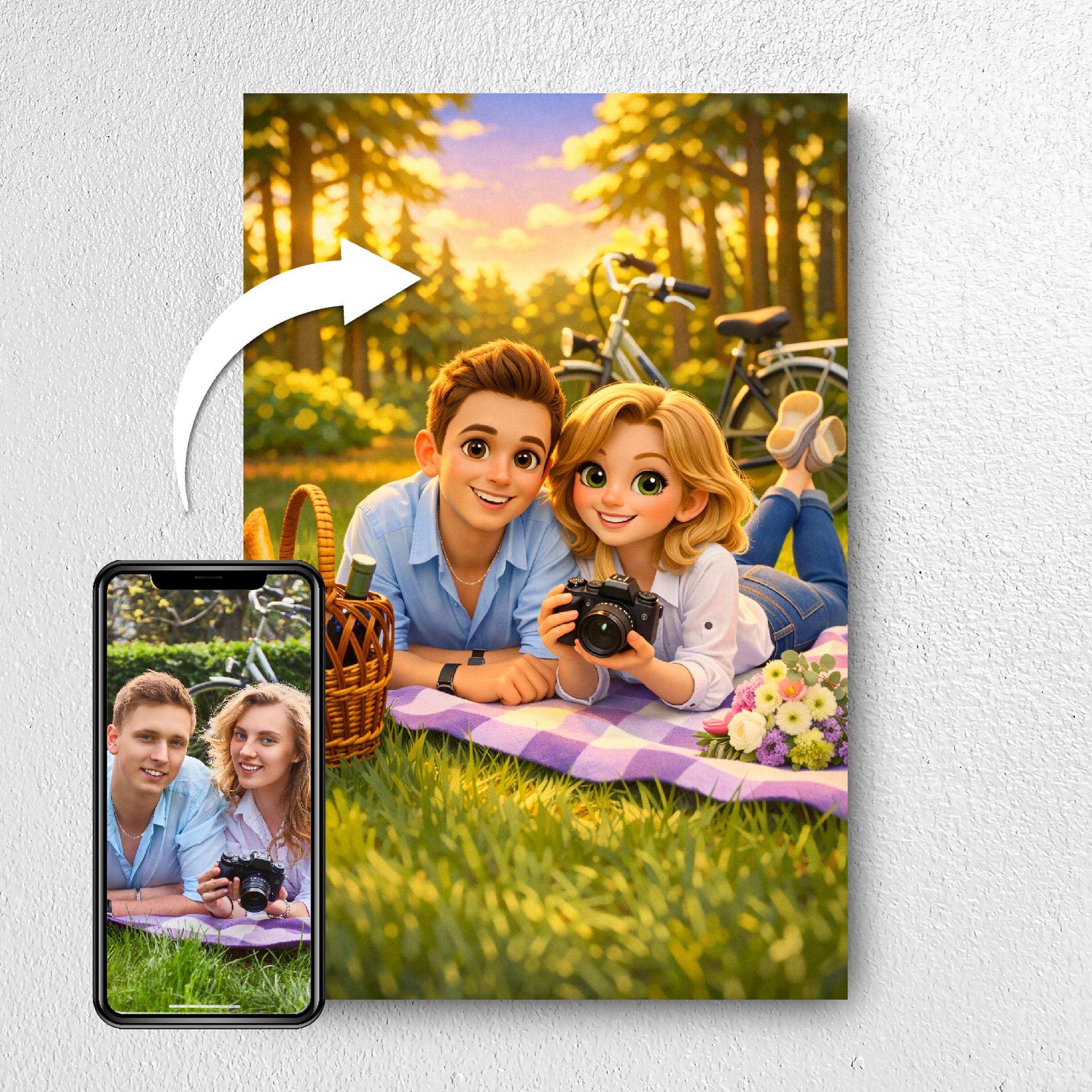 Before and after: photo to custom 3D cartoon portrait