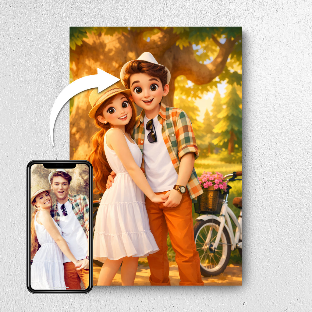 Before and after: photo to custom 3D cartoon portrait