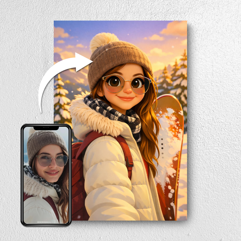 Before and after: photo to custom 3D cartoon portrait