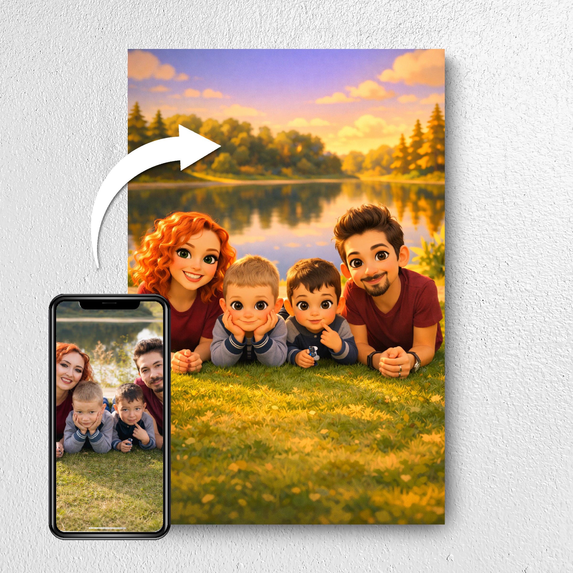 Before and after: photo to custom 3D cartoon portrait