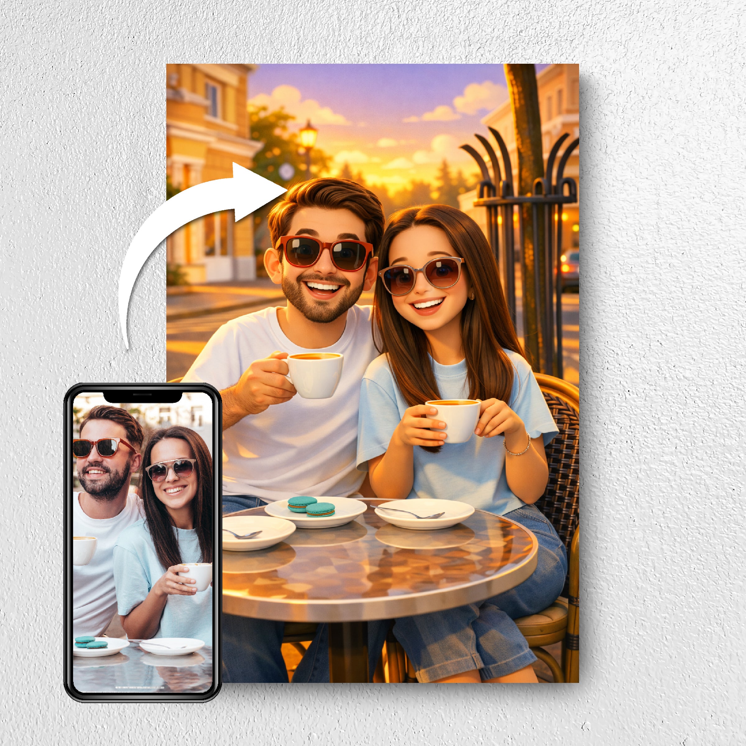 Before and after: photo to custom 3D cartoon portrait