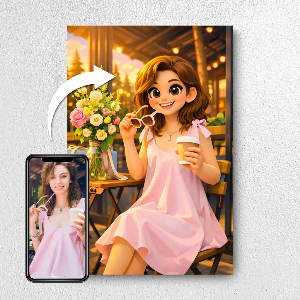Before and after: photo to custom 3D cartoon portrait