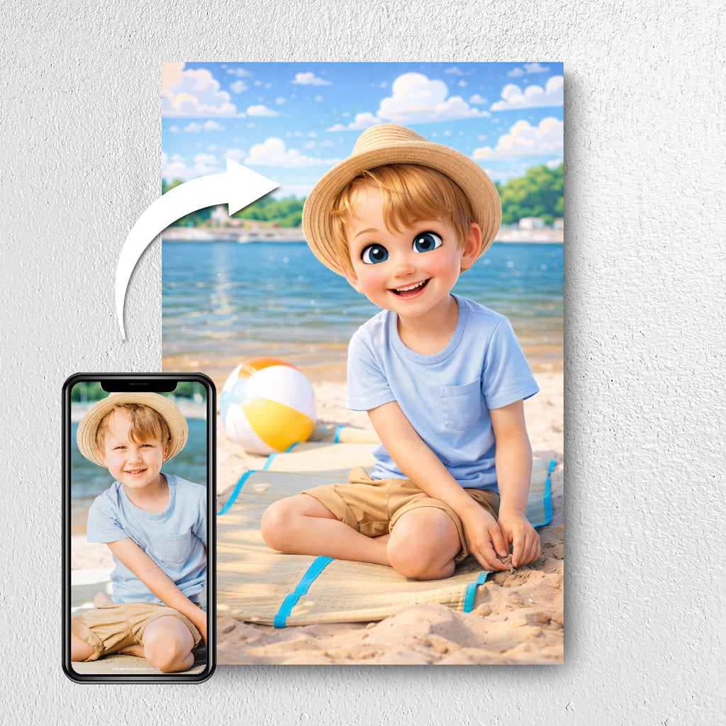 Before and after: photo to custom 3D cartoon portrait