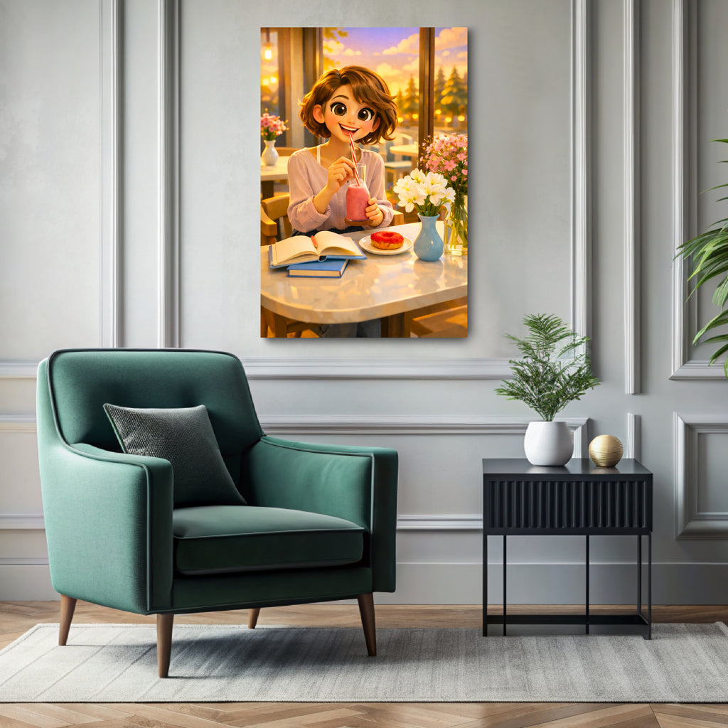 Custom 3D cartoon portrait printed on canvas