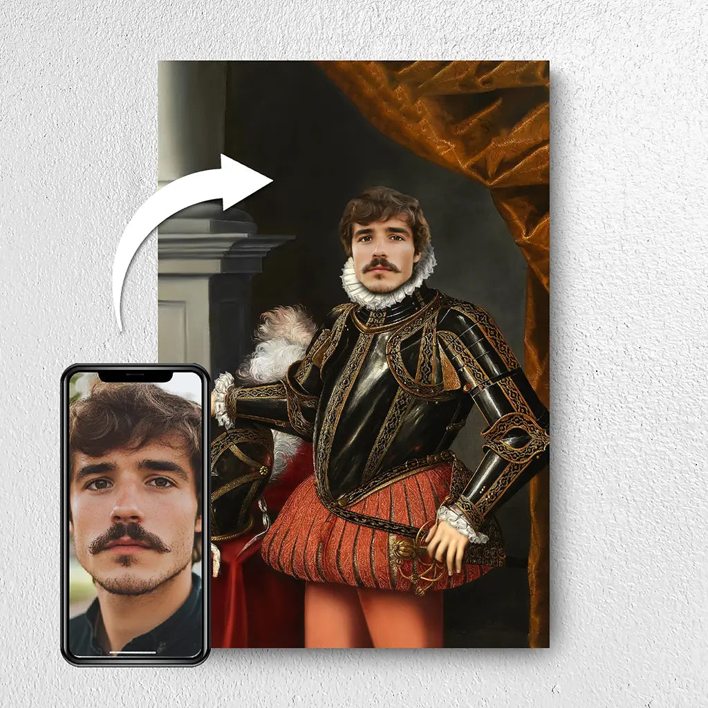 Aristocrat in Armor custom royal portrait from photo