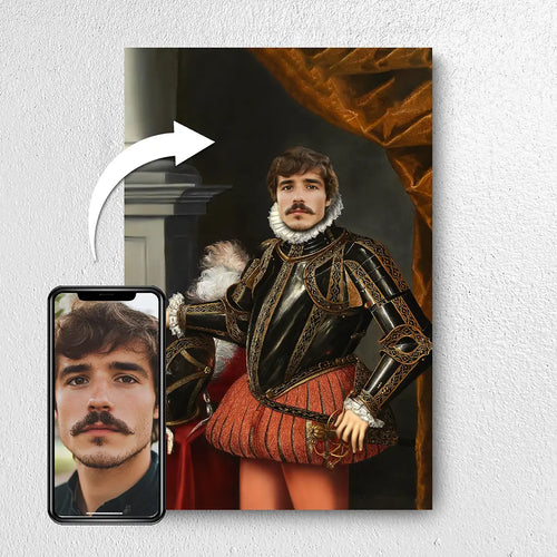 Aristocrat in Armor custom royal portrait from photo
