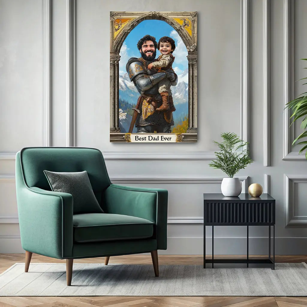 Best Dad Ever Custom portrait wall art canvas