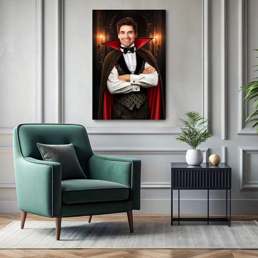 Count Dracula custom personalized vampire portrait wall decor