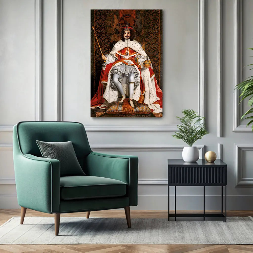 Crowned Glory custom male portrait wall art canvas