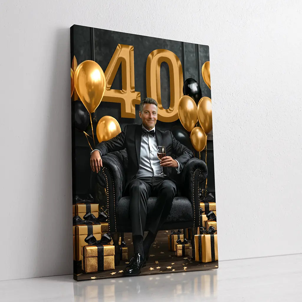 Custom 40th birthday man portrait