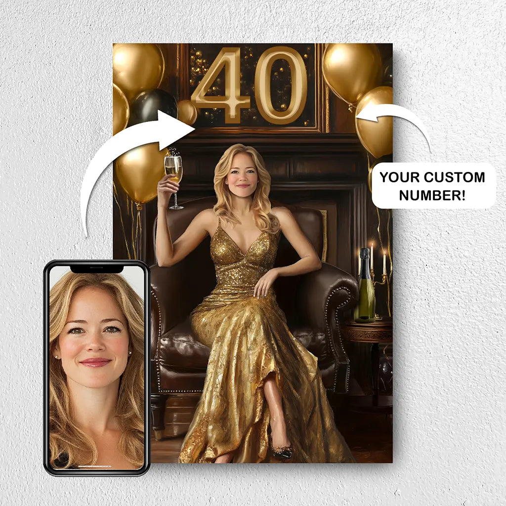 Custom 40th gift for her from photo