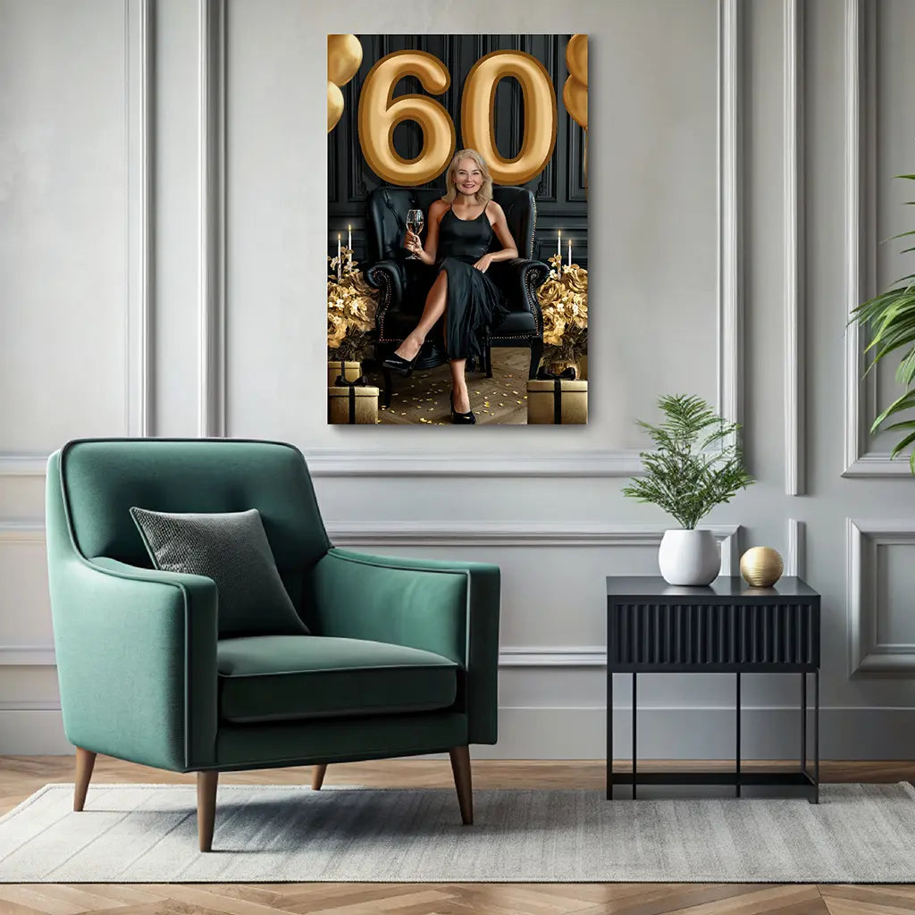 Custom 60th birthday gift canvas