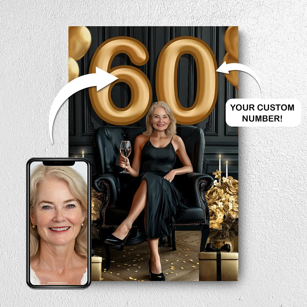 Custom 60th birthday gift portrait
