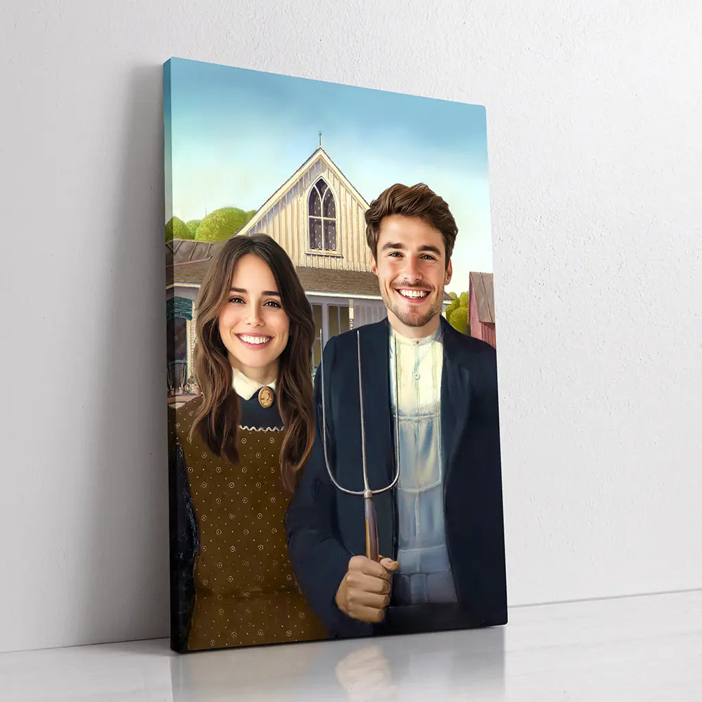 Custom American Gothic portrait