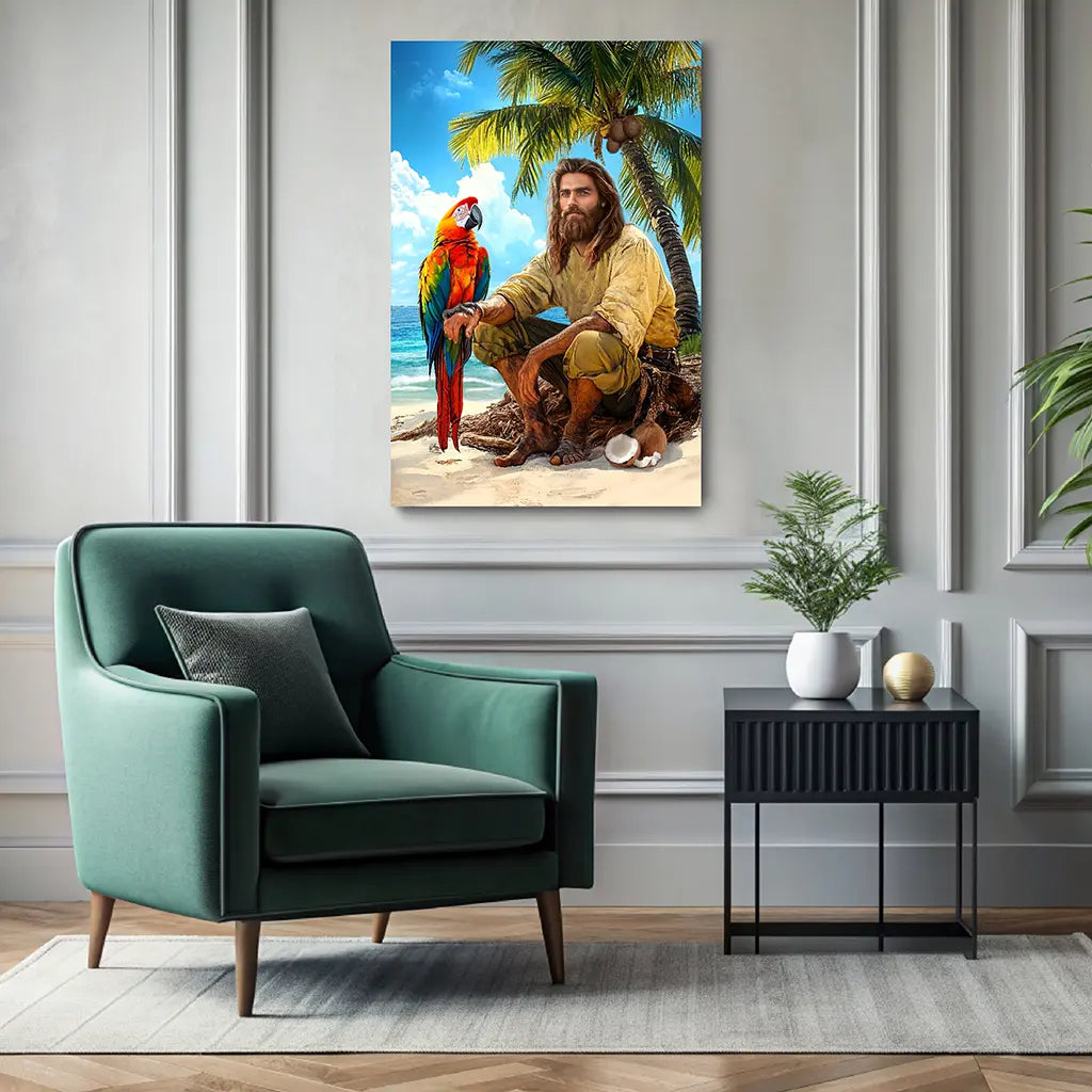 Desert Island Adventure custom portrait canvas