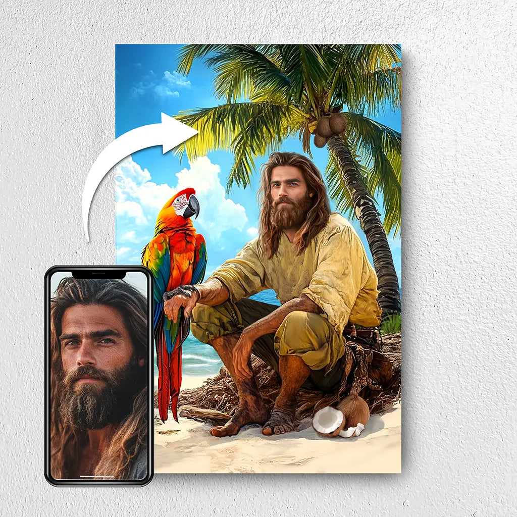 Desert Island Adventure custom portrait from photo