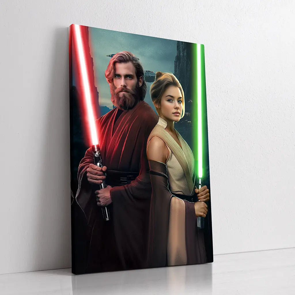 Galactic Warriors custom couple portrait