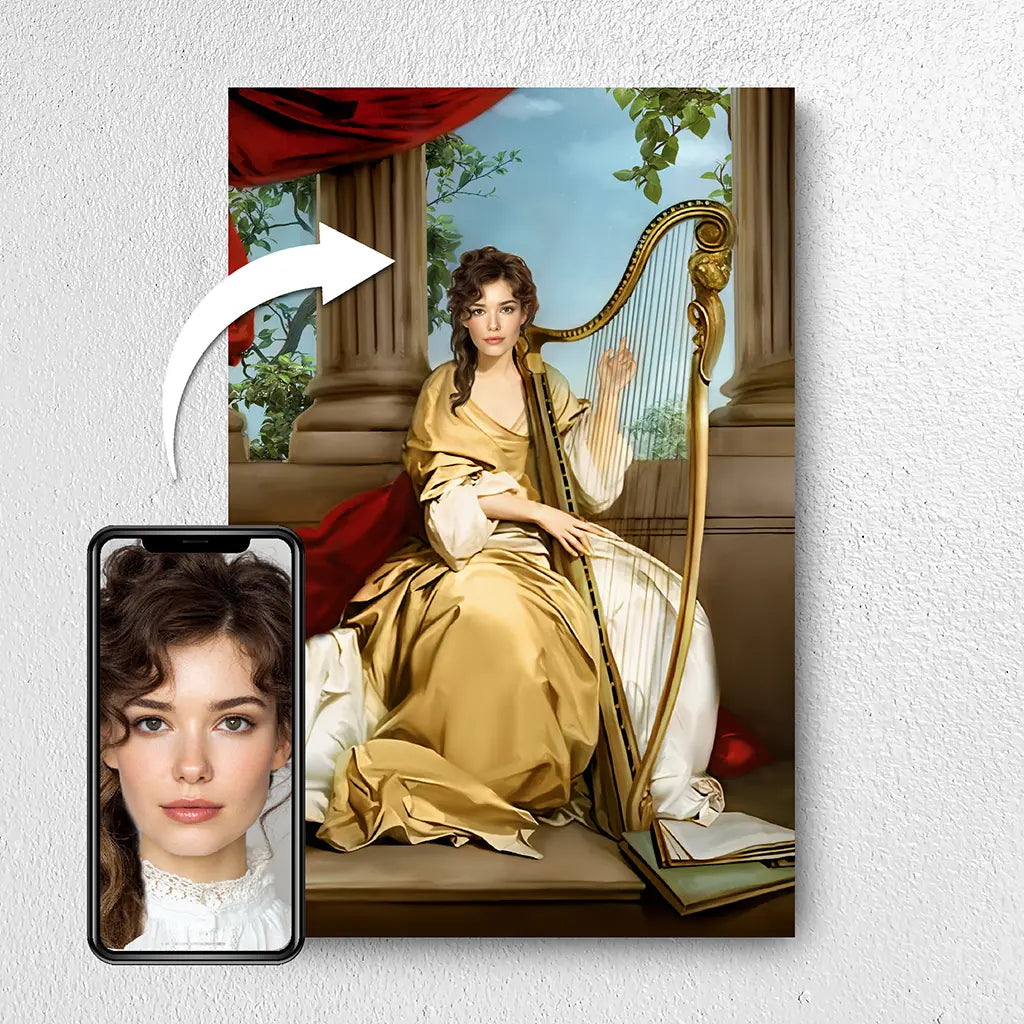Golden Duchess custom royal portrait gift