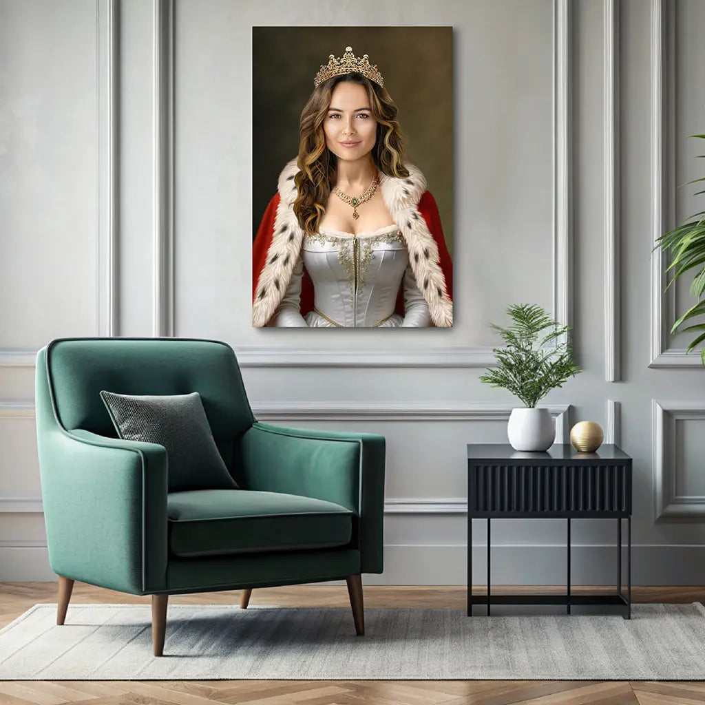 Her Majesty custom personalized female royal portrait wall decor