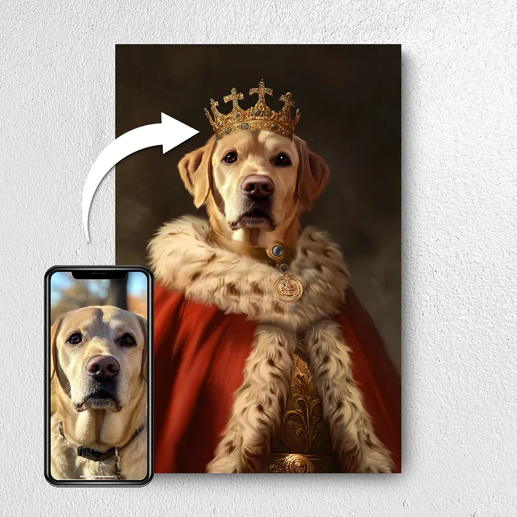 His Majesty custom dog portrait from photo