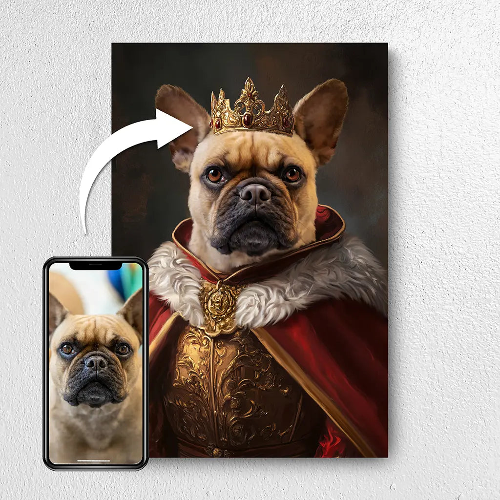 His Majesty custom dog portrait from photo