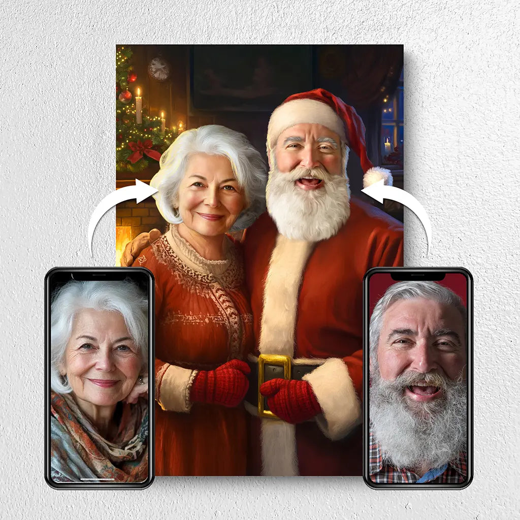 Mr. and Mrs. Claus custom portrait from photo