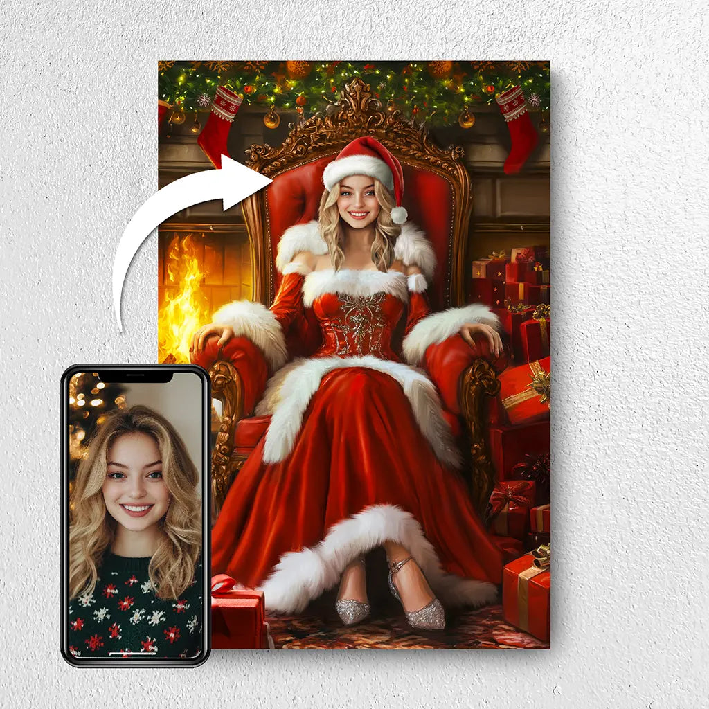Ms. Claus custom Christmas portrait from photo