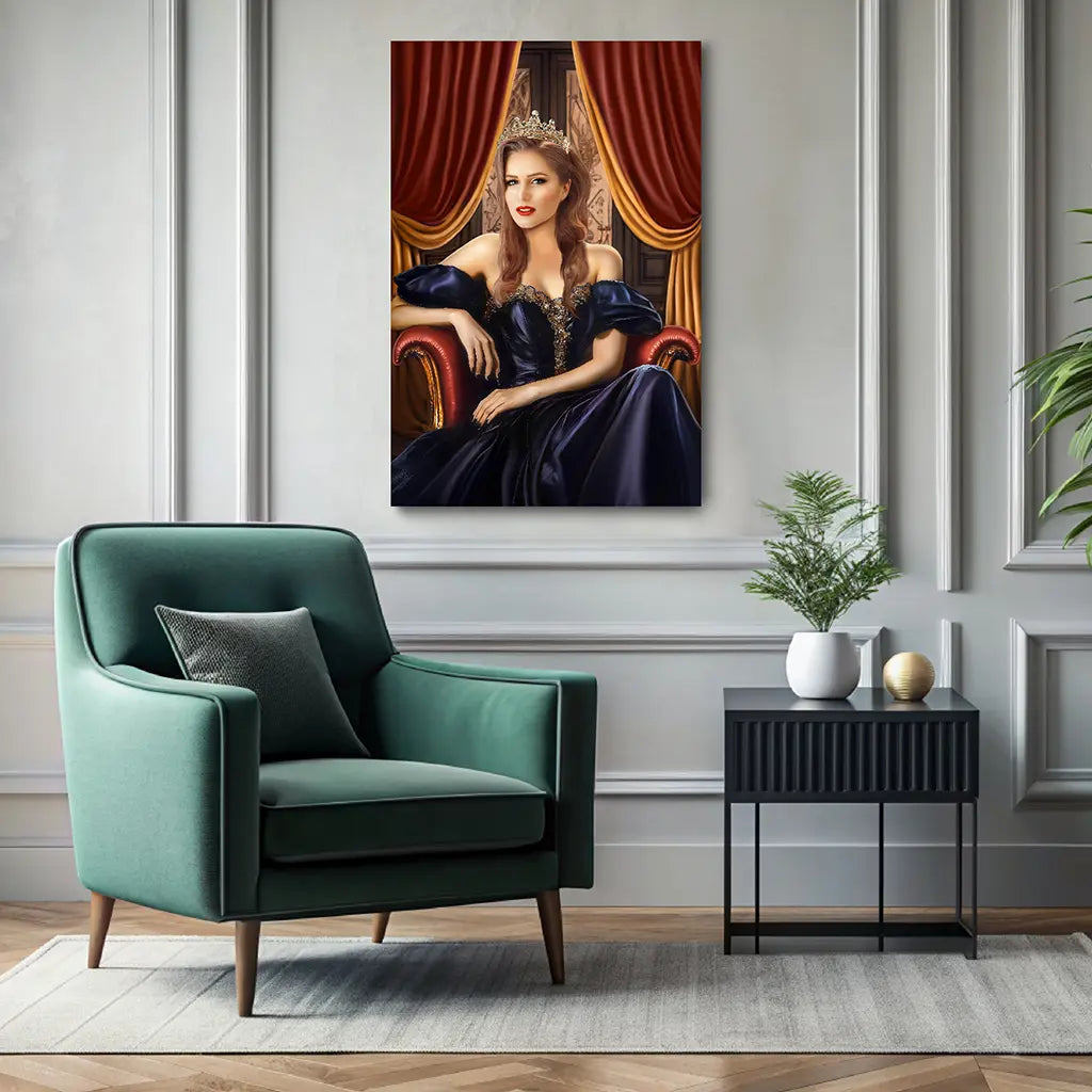 Regal Elegance custom personalized queen portrait wall decor