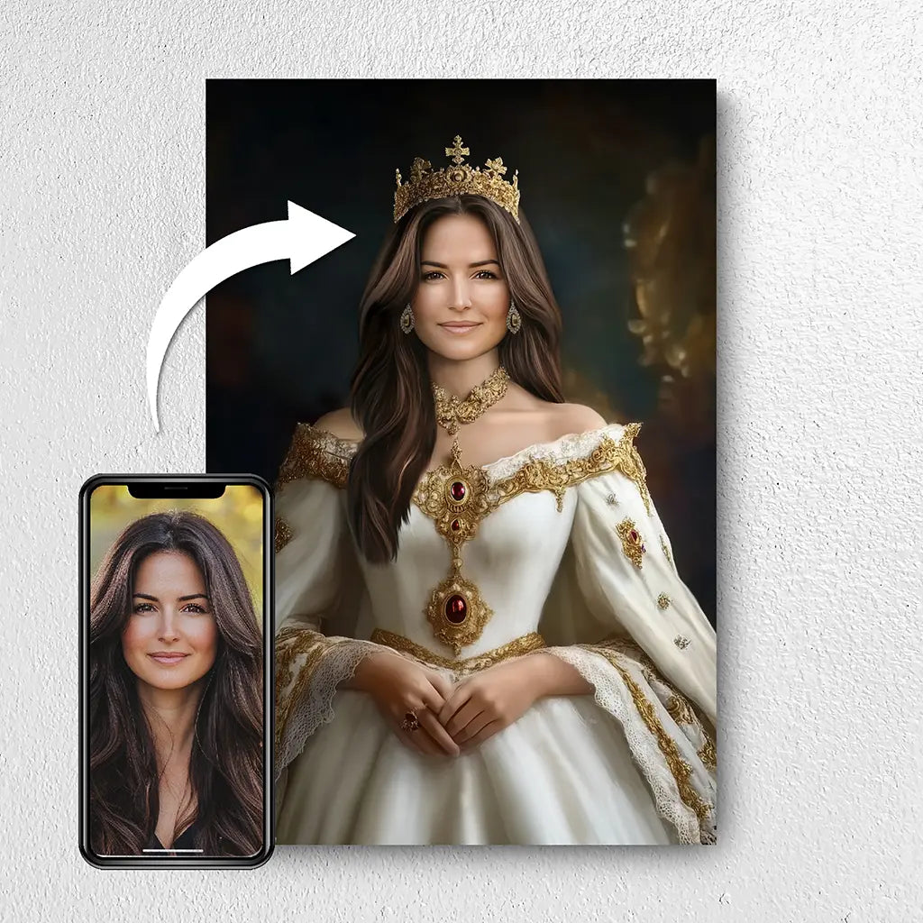 Regal Majesty custom personalized female portrait from photo