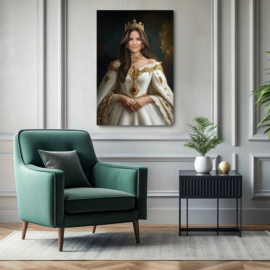 Regal Majesty custom personalized female portrait wall art canvas
