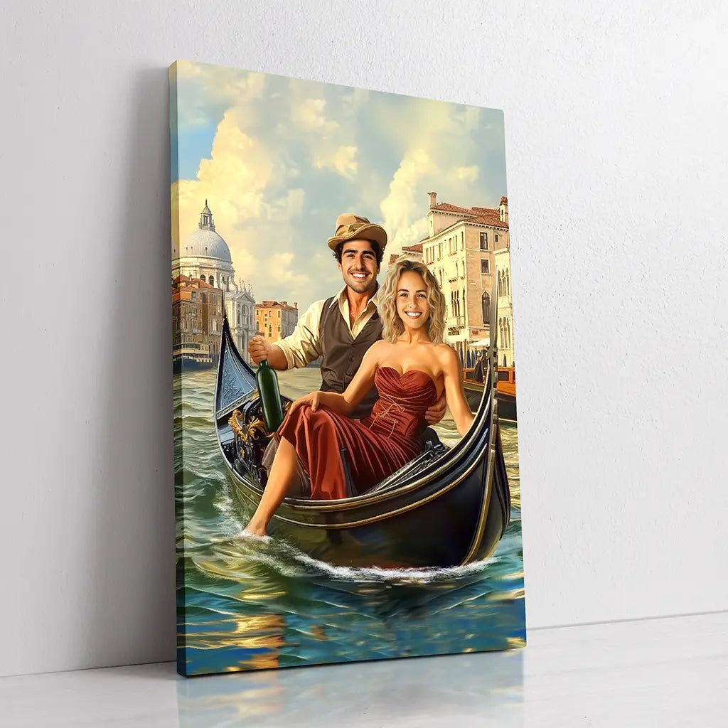 Romance in Venice custom couple portrait