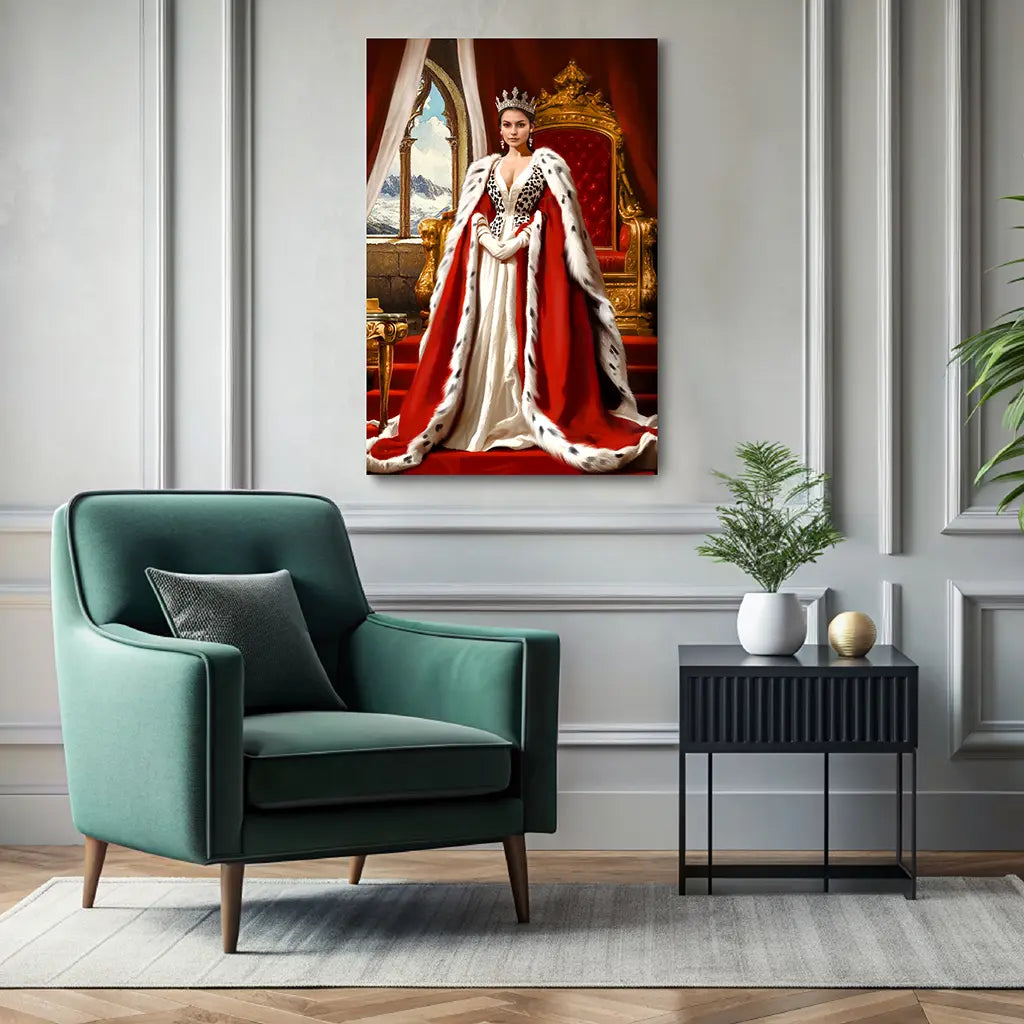 Royal Elegance custom female portrait wall art canvas
