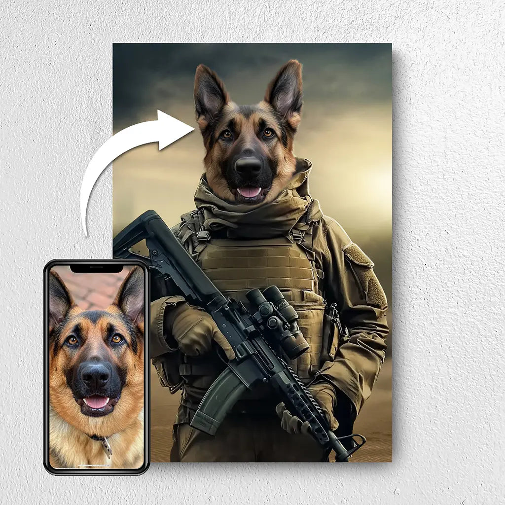 Special forces custom military dog portrait from photo