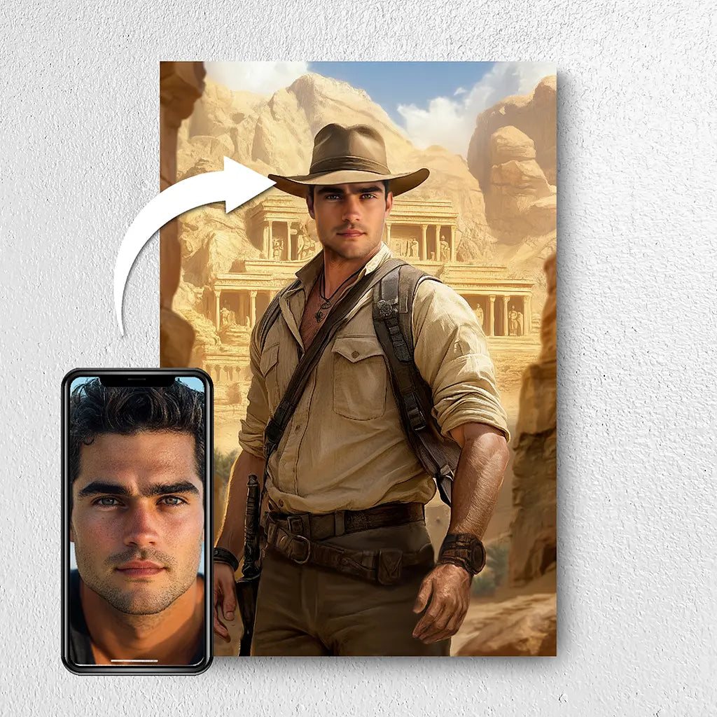 The Adventurer custom personalized portrait from photo