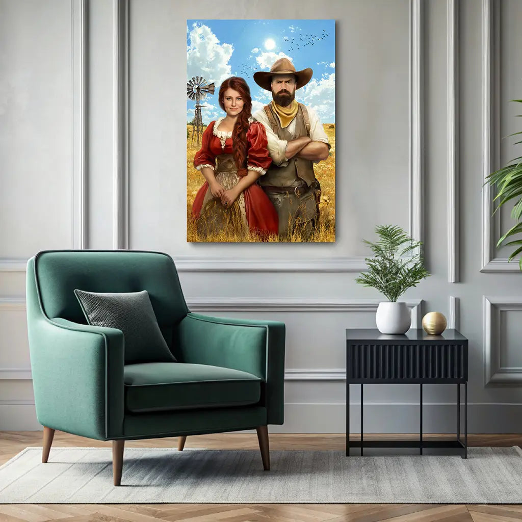 The American Farmers custom portrait wall art canvas