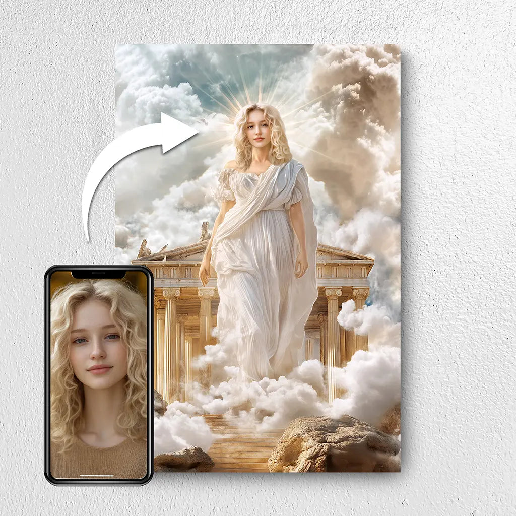 The Aphrodite custom personalized female portrait from photo