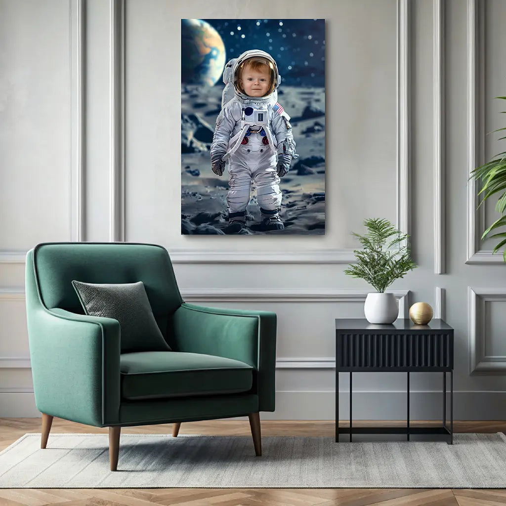The Astronaut custom personalized child portrait wall decor