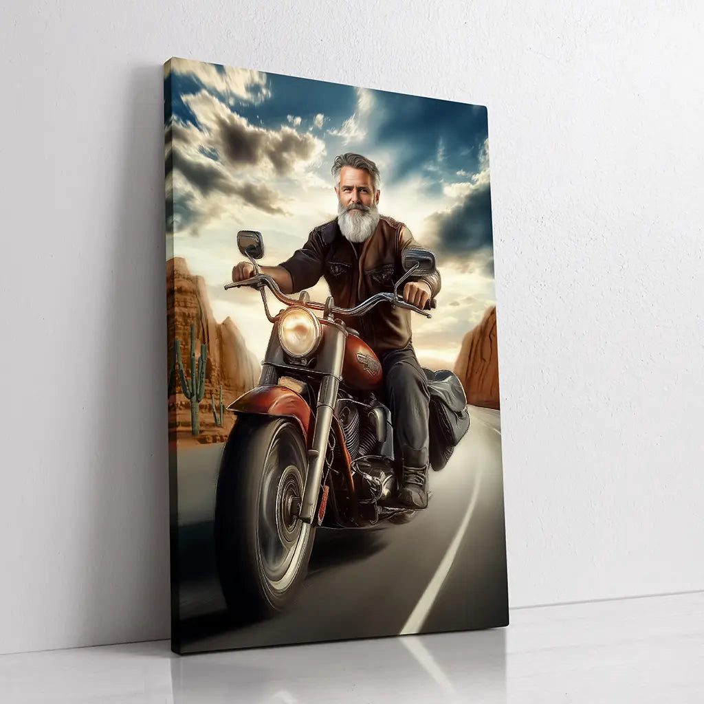 The Biker custom personalized man portrait
