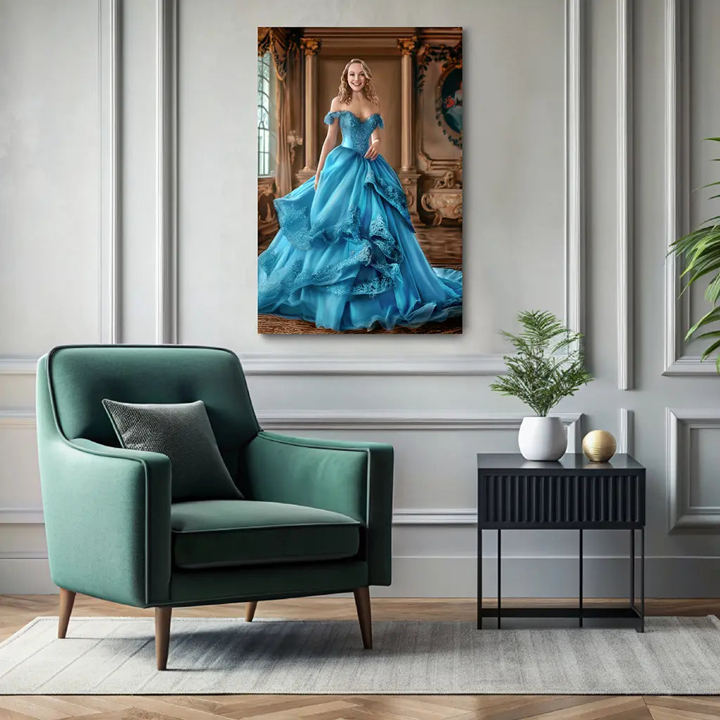 The Blue Princess custom personalized portrait wall decor