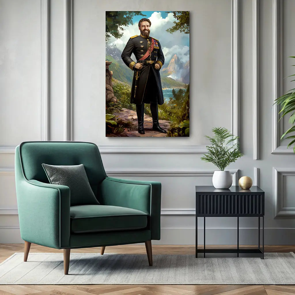 The Commander custom personalized royal portrait wall decor