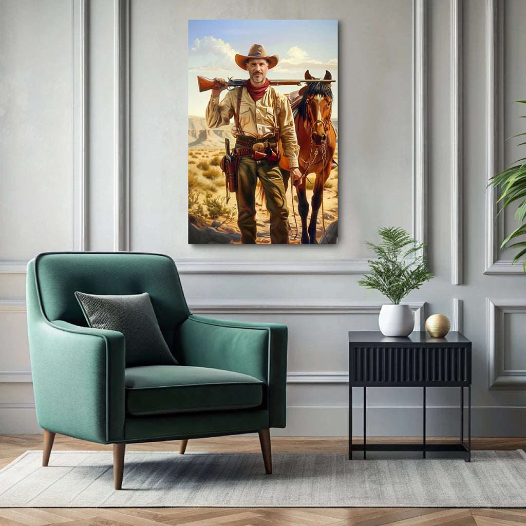 The Cowboy custom personalized portrait wall decor