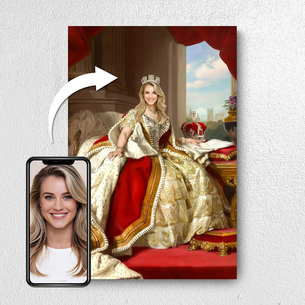 The Crowned Splendor royal portrait gift from photo
