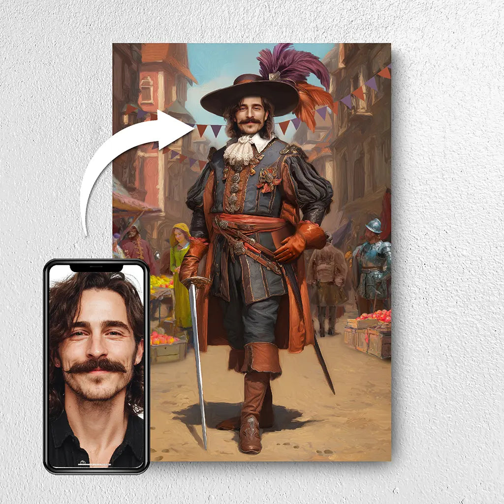 The Dashing Musketeer portrait from photo