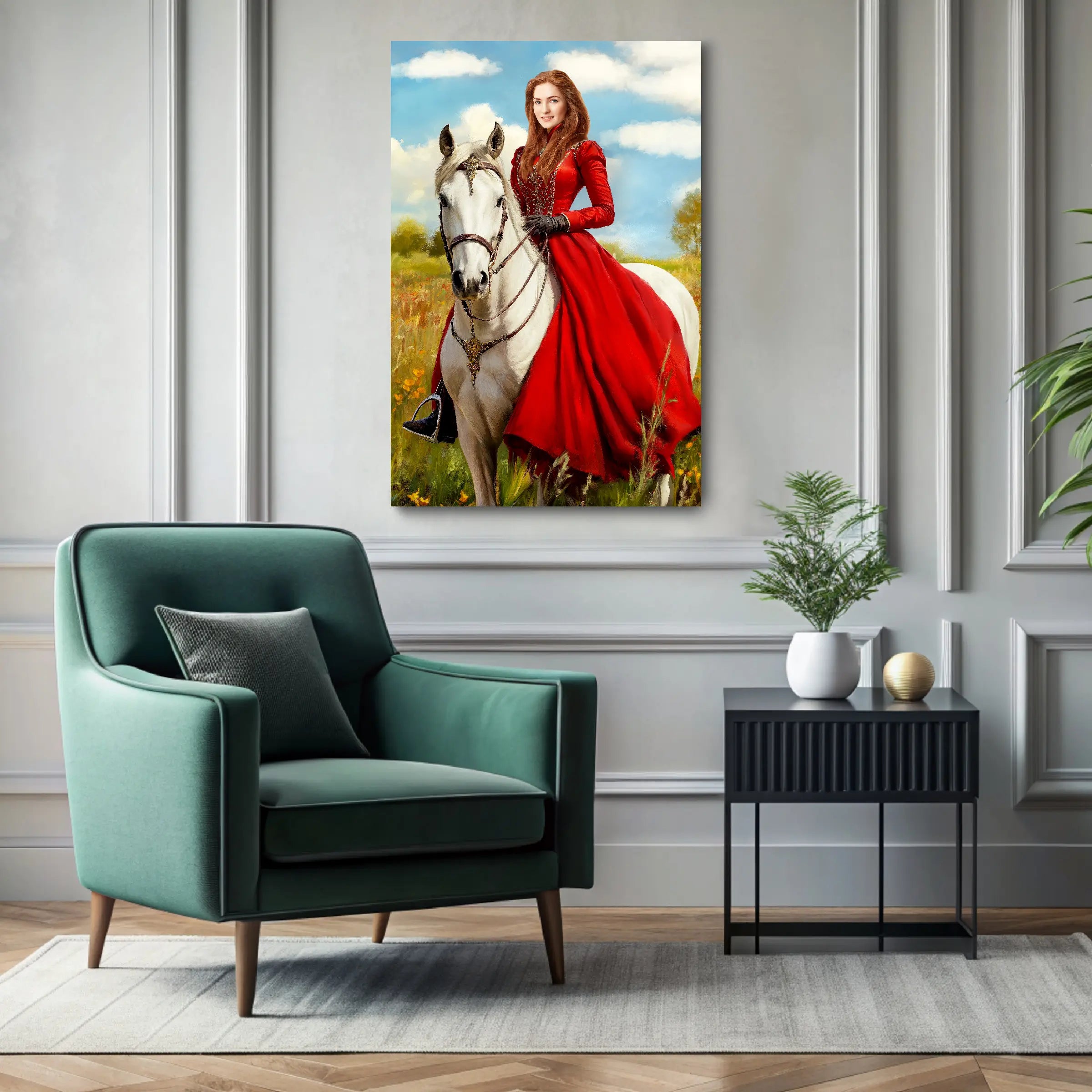 The Elegance custom personalized royal female portrait wall decor