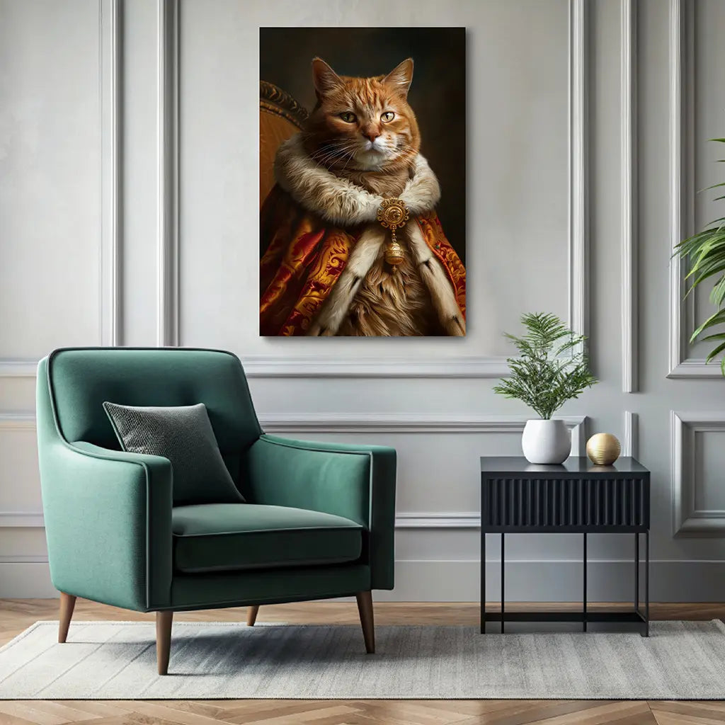 The Emperor custom persomalized royal cat portrait wall decor