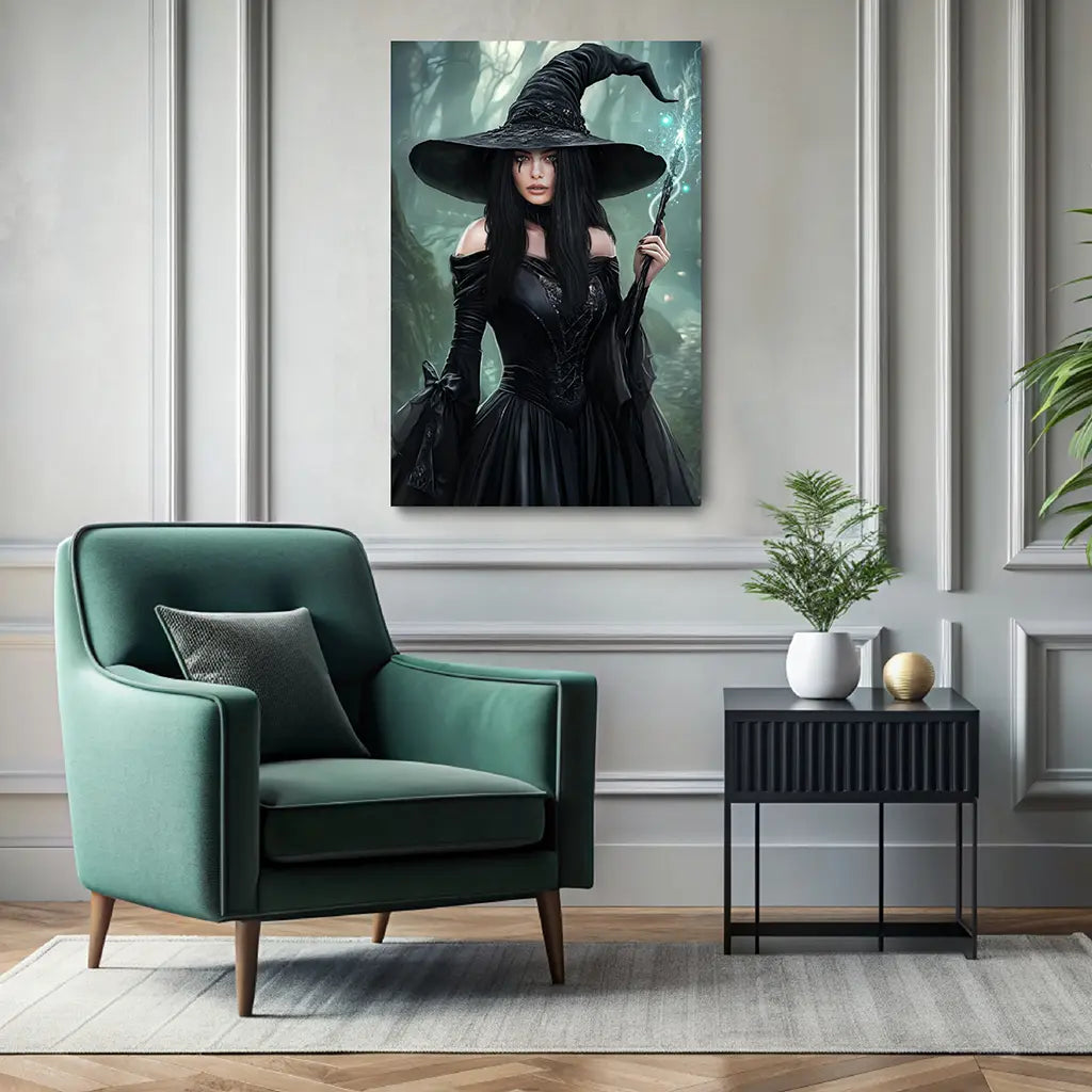The Evil Witch custom personalized female halloween portrait wall decor