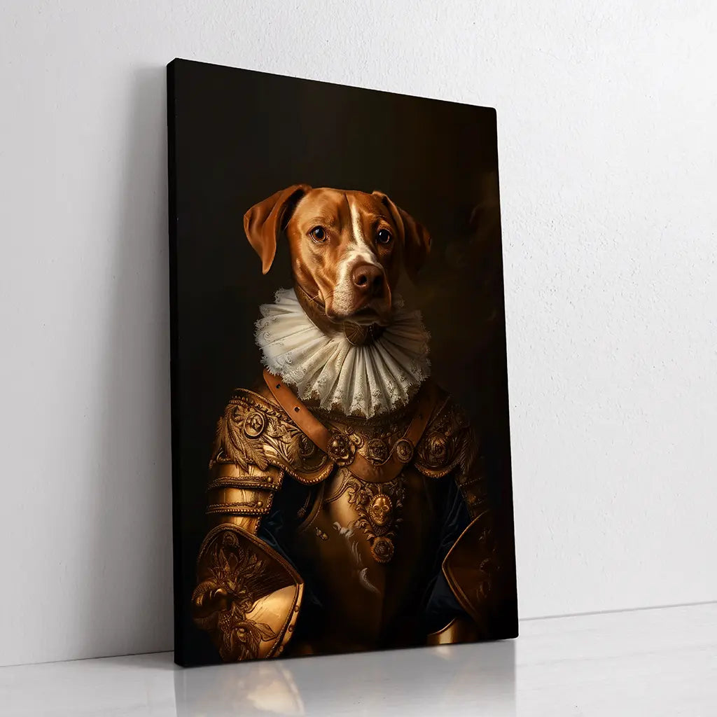 The Faithful Knight custom personalized dog portrait